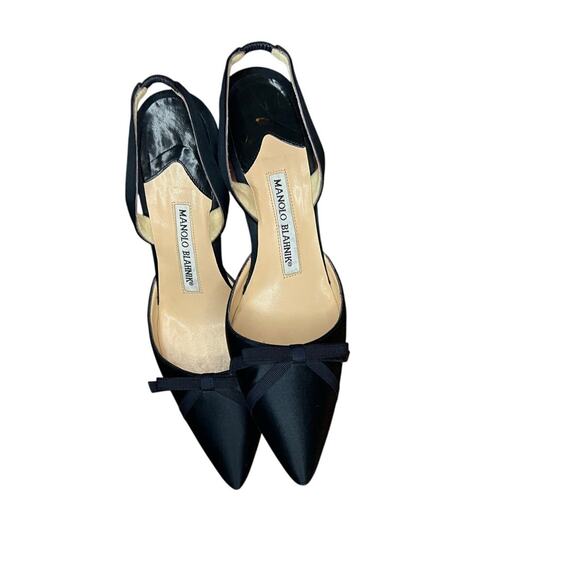 Manolo Blahnik Satin Sling Back Heel 35.5 - Picture 6 of 7